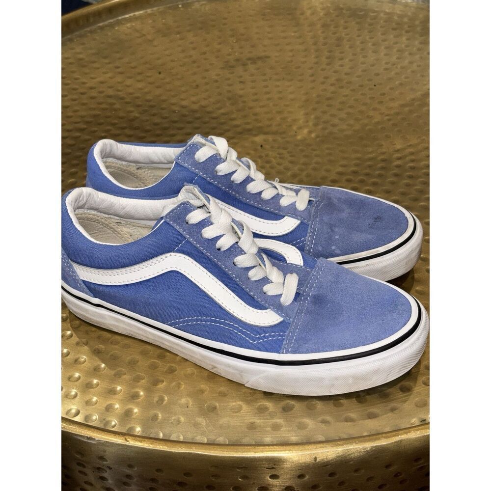 Vans Old Skool Blue White Canvas Men's Skate Casual Lace Up Sneakers